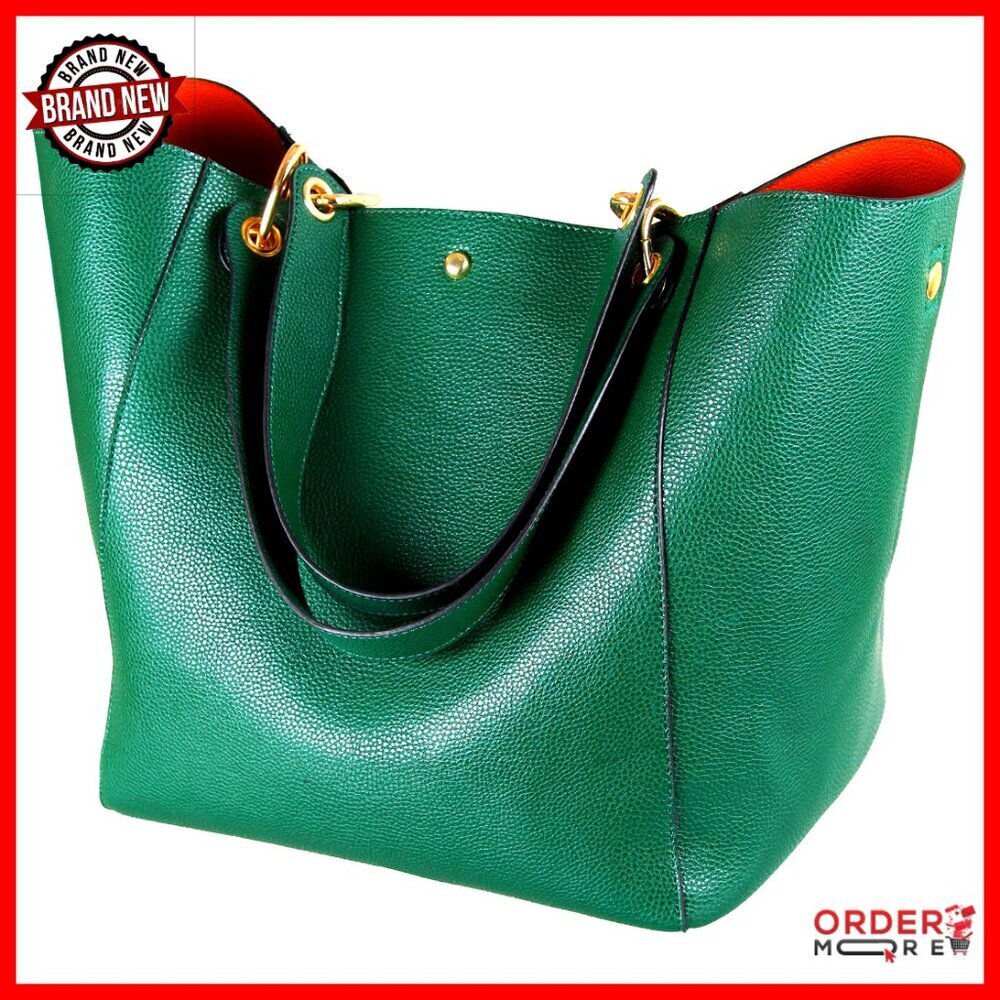 Large Work Tote Bag with Crossbody Strap, Waterproof Vegan Leather, 25L Capacity